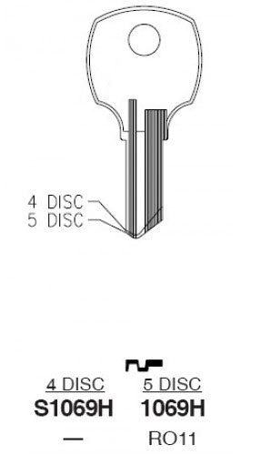 National Cabinet (RO11, 1069H, NTC-8D) Key Blank NP