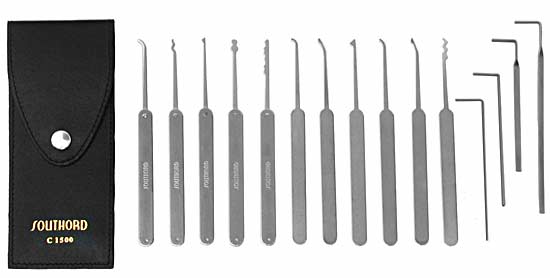 Fifteen Piece Slim Line Lock Pick Set - C1500 