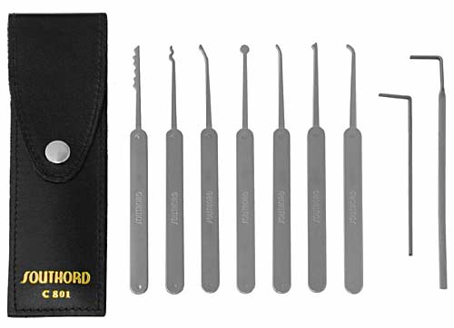 Nine Piece Slim Line Lock Pick Set - C801 