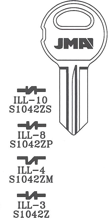 Illinois (ILL4, S1042ZM) NP Key Blank 10-PACK