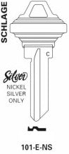 Schlage Nickel Silver Key Blank (101E, 101-E, SC9-NS)