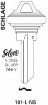 Schlage Nickel Silver Key Blank (101L, 101-L, SC20-NS