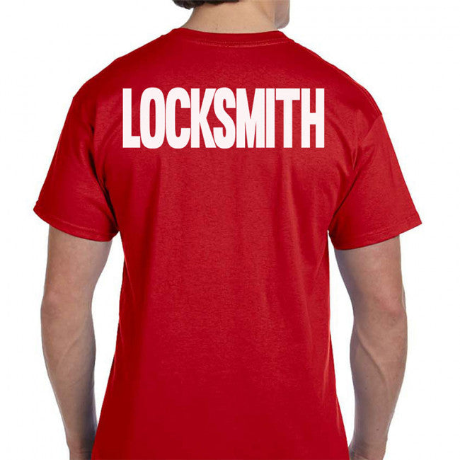 Red LOCKSMITH Logo T-Shirt -2XL (Click To Pick Size)