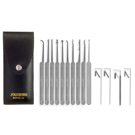 Fourteen Piece Lock Pick Set With Metal Handles - MPXS-14 