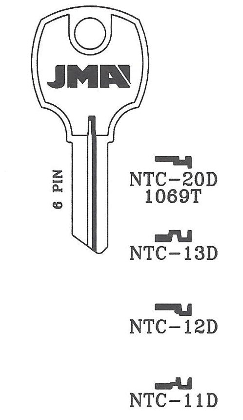 National Cabinet (NTC-12D, D8788) Key Blank NP 10-PACK