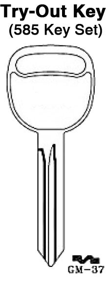 GM - Door Locks (spaces 2-10) - TO-105 (B106) Try-Out Key Set 